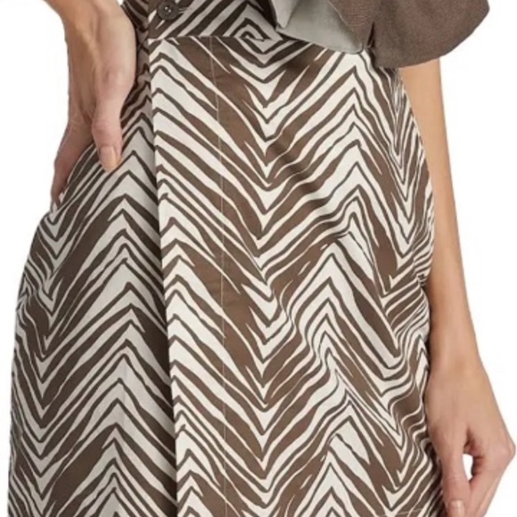 HEVRON Mauve Wrap Mini Skirt, Saks 5th Avenue, 100% cotton, XL, New With Tags! - Picture 7 of 10